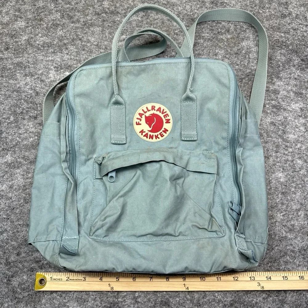 Fjallraven Kanken backpack blue water resistant quick dry pockets handles 23510
